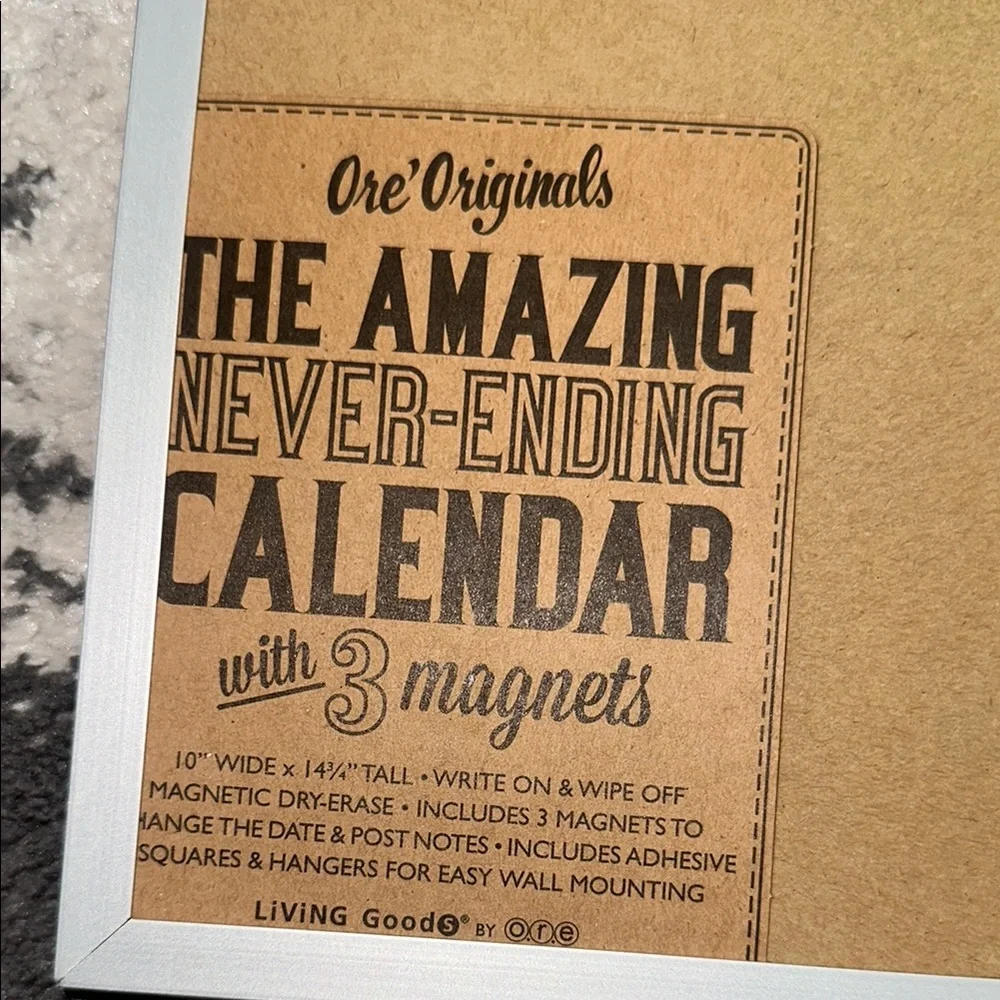 Ore’ originals never ending magnetic wall desk calendar